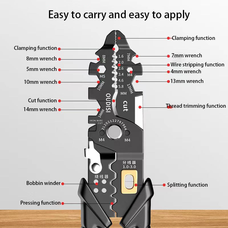 Wire stripping pliers special tools for electricians 25-in-1